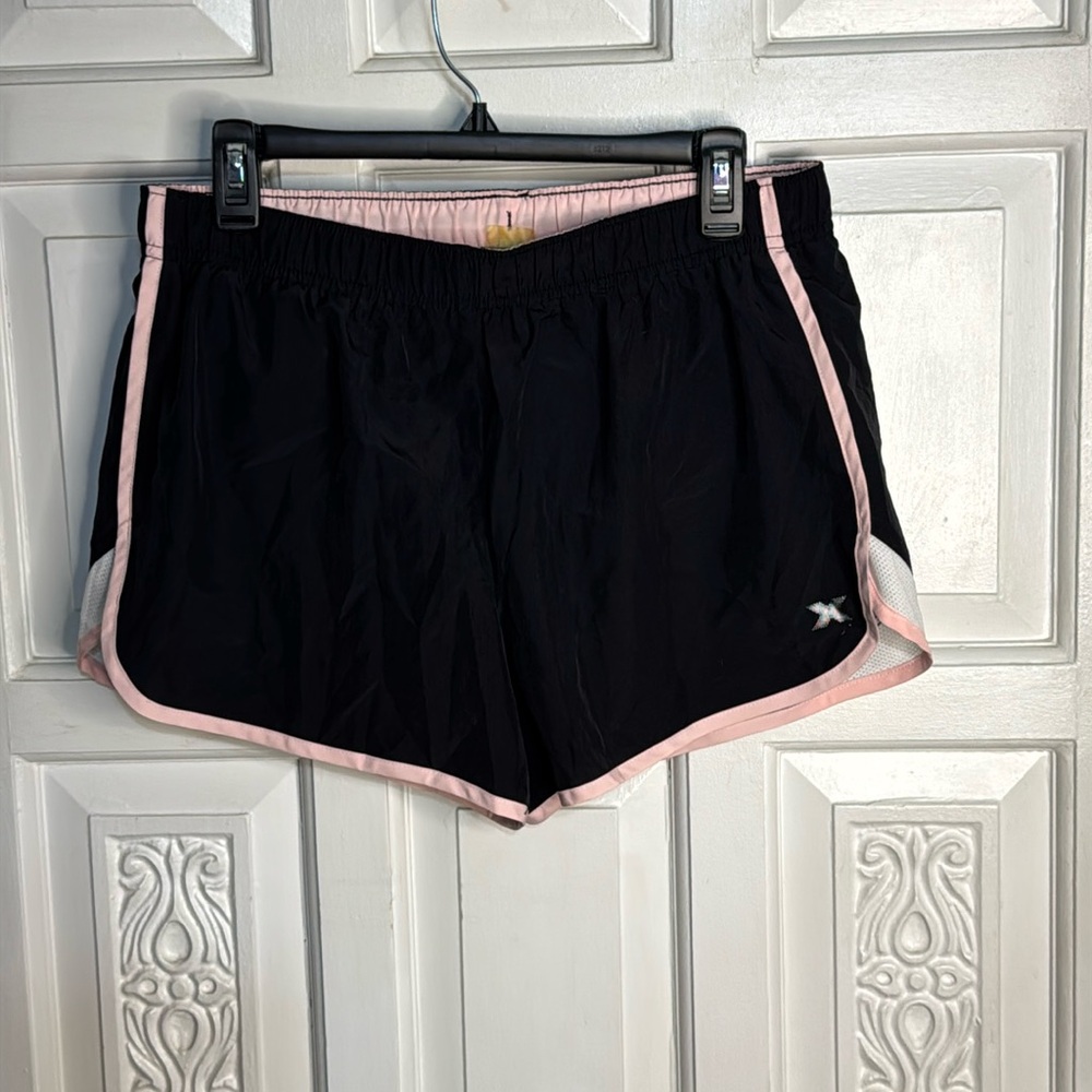 Xersion Black/Pink/White Lined Lightweight Running Shorts Size Medium